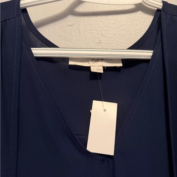 LOFT Deep Navy Sleeveless Blouse - Picture 3 of 5